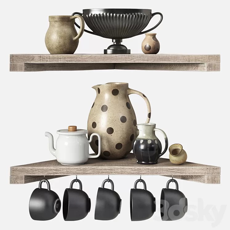 Decorative set for the kitchen – Provence 3D Model