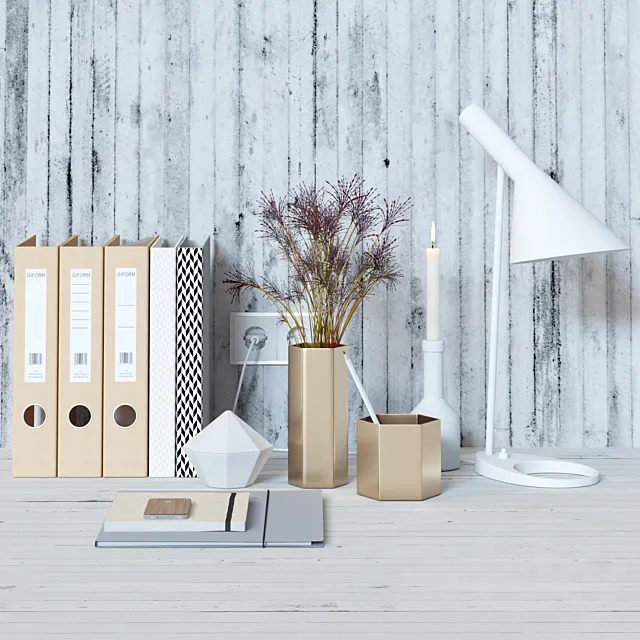 Decorative set for the office desk 3DModel