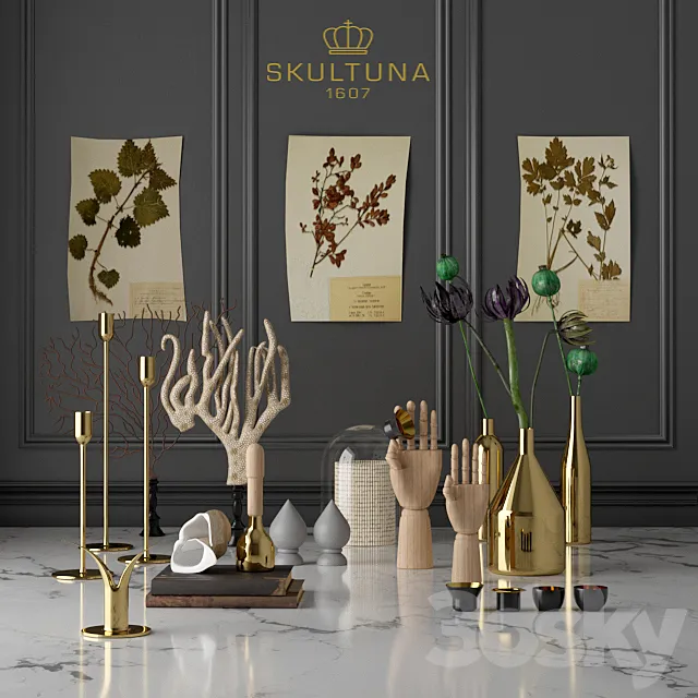 Decorative set from the brand SKULTUNA 1607 3D Model