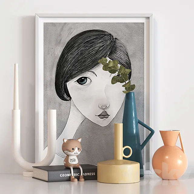 Decorative set “Geometry of sadness”) 3DModel