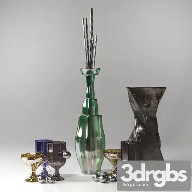 Decorative set Glass decor set v.1 3D Model Download Decorative set Glass decor set v.1 3D Model Download