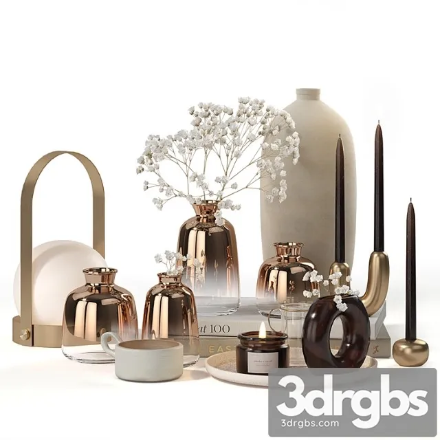 Decorative set gold plated translucent glass vases Decorative set gold plated translucent glass vases