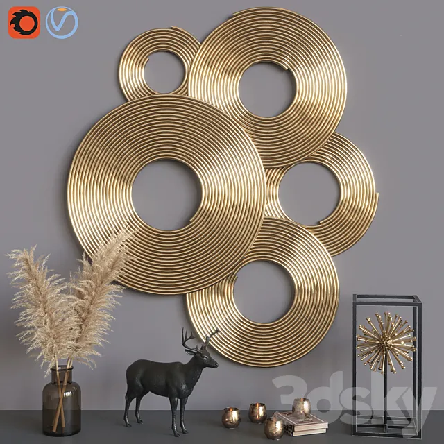 Decorative set golden 3DModel