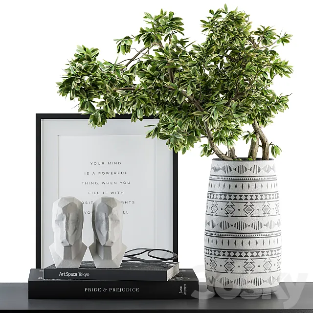 Decorative Set Green Bouquet – Set 45 3DModel