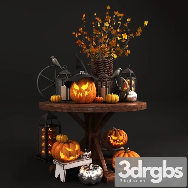 Decorative set Halloween set 3D Model Download Decorative set Halloween set 3D Model Download