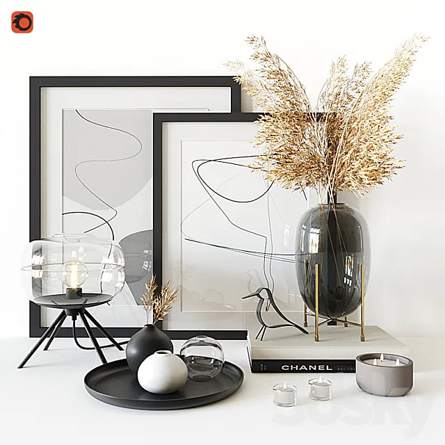 Decorative set housewolf 01 3DModel