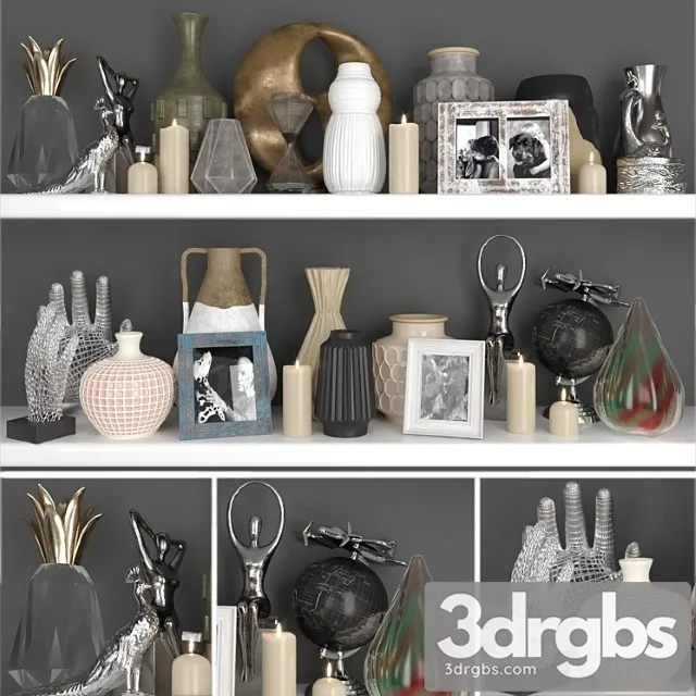Decorative set Huge decor set with figurines and candles 3D Model Download Decorative set Huge decor set with figurines and candles 3D Model Download