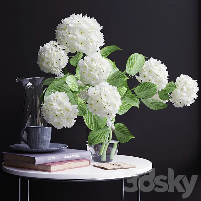 Decorative set. hydrangea 2 3DModel