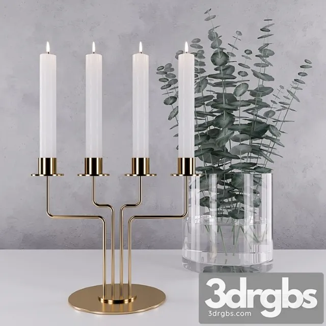 Decorative set Ikea parlband + eucalyptus perriniana 3D Model Download Decorative set Ikea parlband + eucalyptus perriniana 3D Model Download
