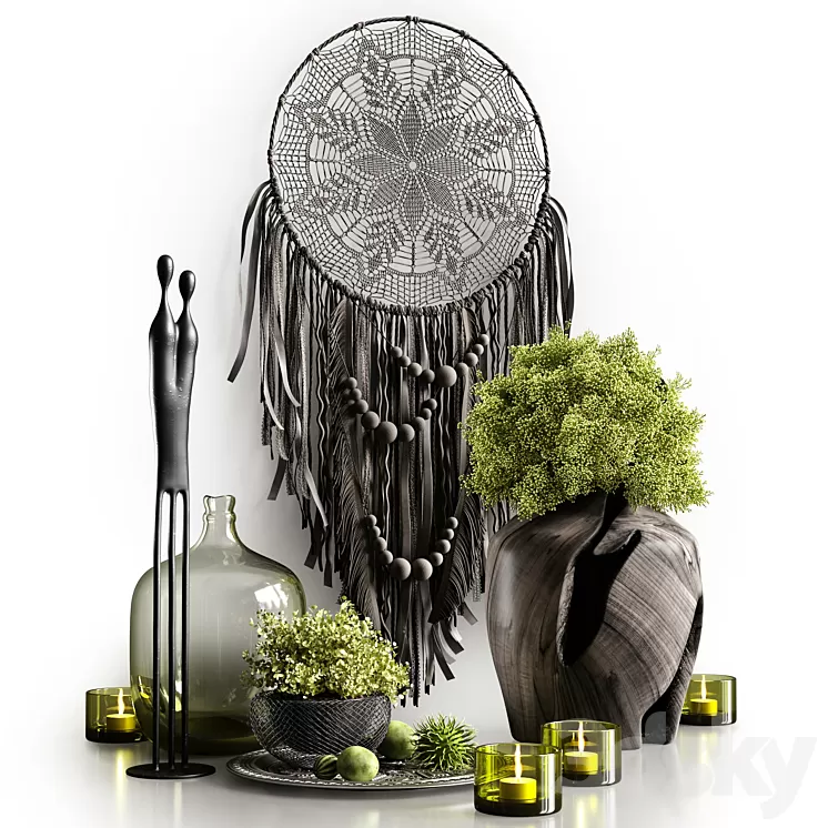 Decorative set in dark colors 3D Model