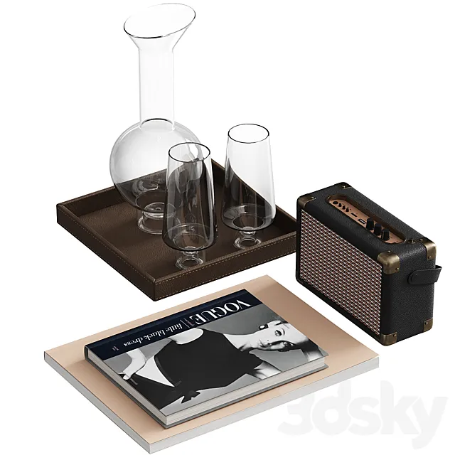 Decorative set in retro style 3D Model