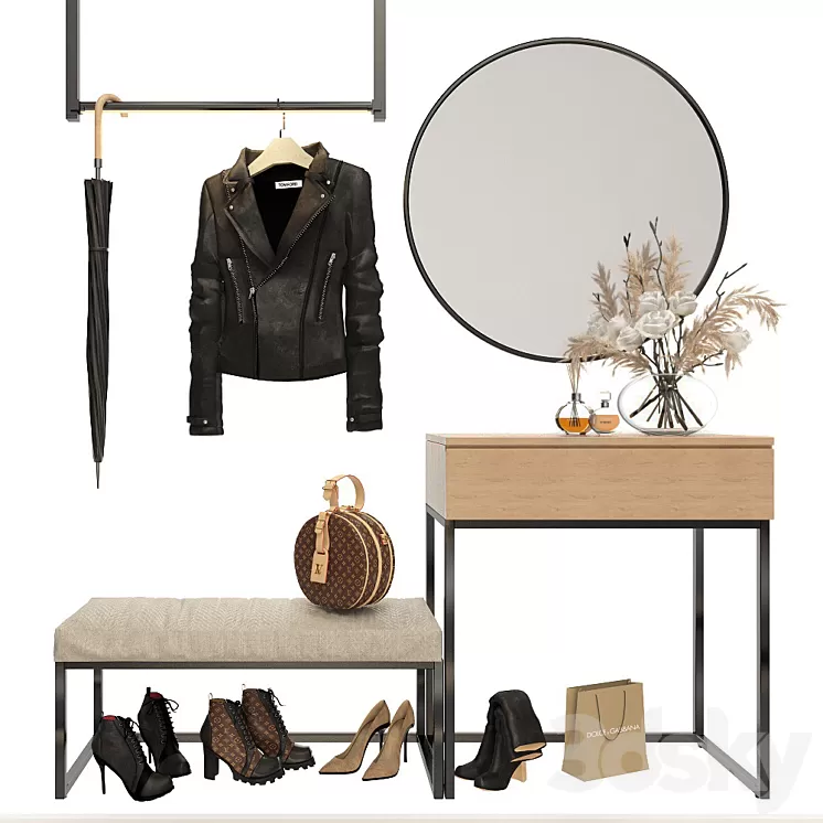 Decorative set in the hall 7 3D Model Decorative set in the hall 7 3D Model