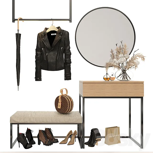 Decorative set in the hall 7 3DModel