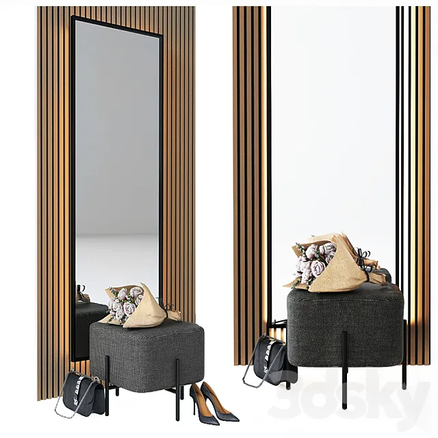 Decorative set in the hallway_3 3D Model Decorative set in the hallway_3 3D Model