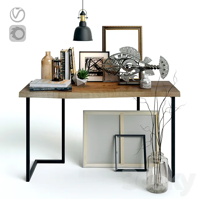 Decorative set in the loft style 3D Model