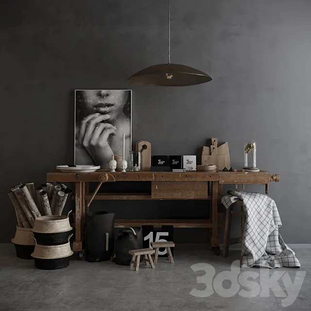 Decorative set Kamelonebutikken in the style of LOFT 3D Model