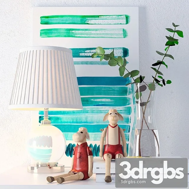 Decorative set Lamp eichholtz octavia paintings jan ombre and decor 3D Model Download Decorative set Lamp eichholtz octavia paintings jan ombre and decor 3D Model Download