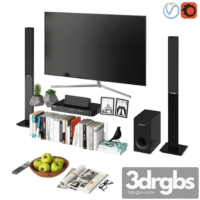 Decorative set Living room modern 3D Model Download Decorative set Living room modern 3D Model Download