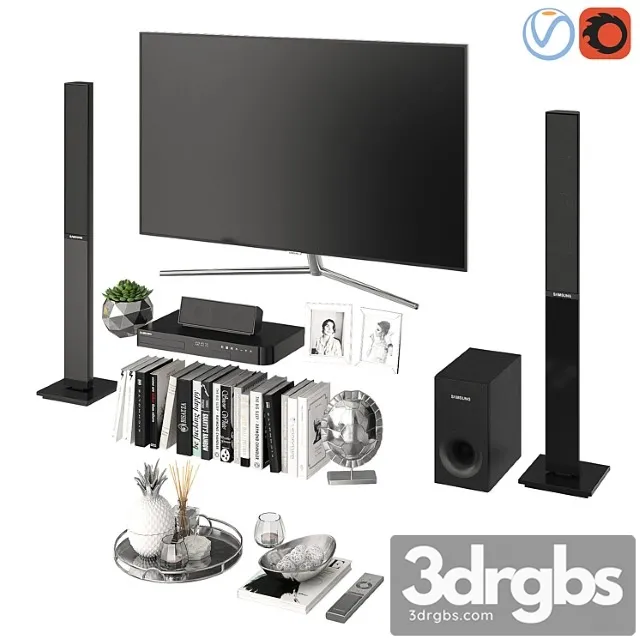 Decorative set Living room silver 3D Model Download Decorative set Living room silver 3D Model Download