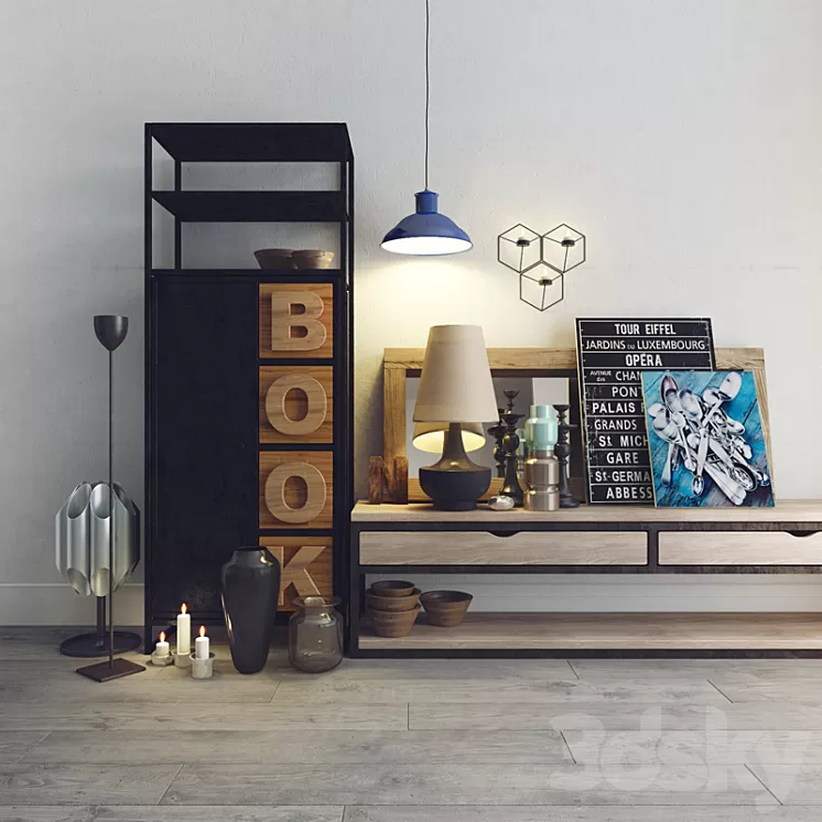 Decorative set. Loft style 3D Model