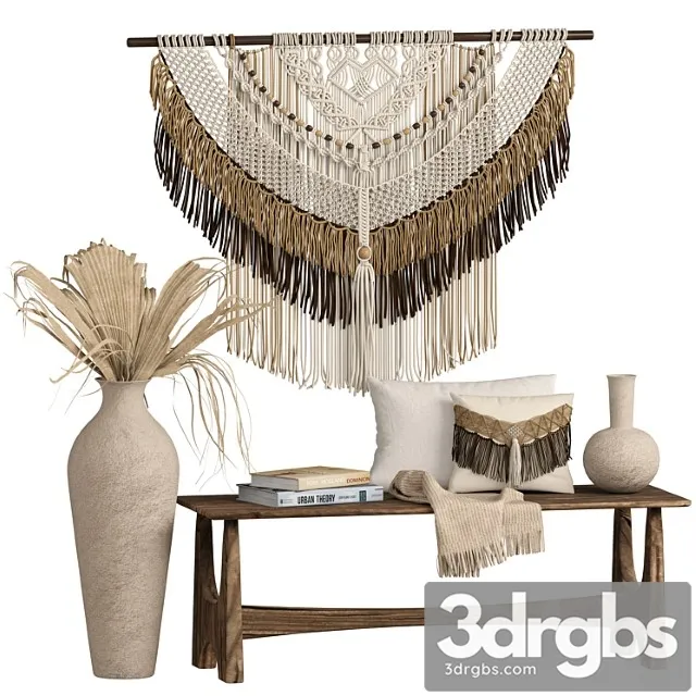 Decorative set Macrame decor set 01 3D Model Download Decorative set Macrame decor set 01 3D Model Download