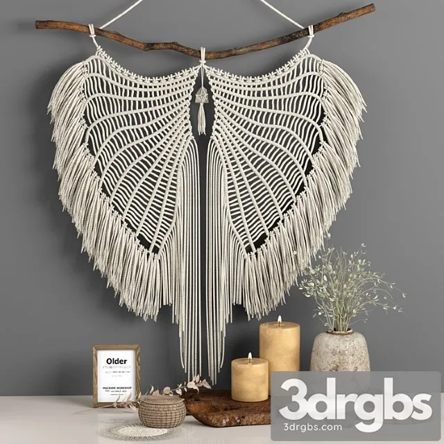 Decorative set Macrame decor set 08 3D Model Download Decorative set Macrame decor set 08 3D Model Download