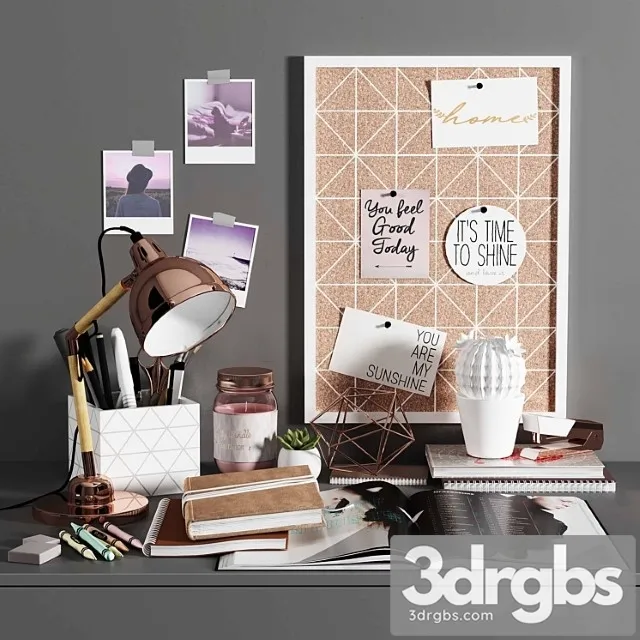 Decorative set Maisons du monde blush decor 3D Model Download Decorative set Maisons du monde blush decor 3D Model Download