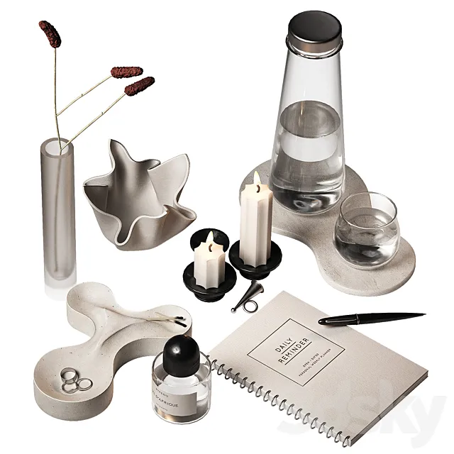 Decorative set. Minimal style decor 2. 3D Model Decorative set. Minimal style decor 2. 3D Model