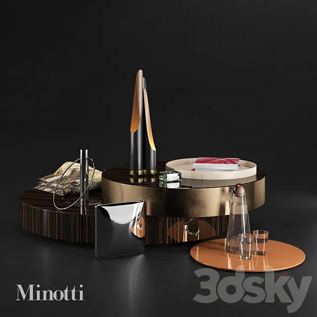 Decorative set Minotti 1 3DModel Decorative set Minotti 1 3DModel