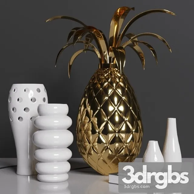 Decorative set Miranda Pineapple Table Decor Set 3D Model Download Decorative set Miranda Pineapple Table Decor Set 3D Model Download