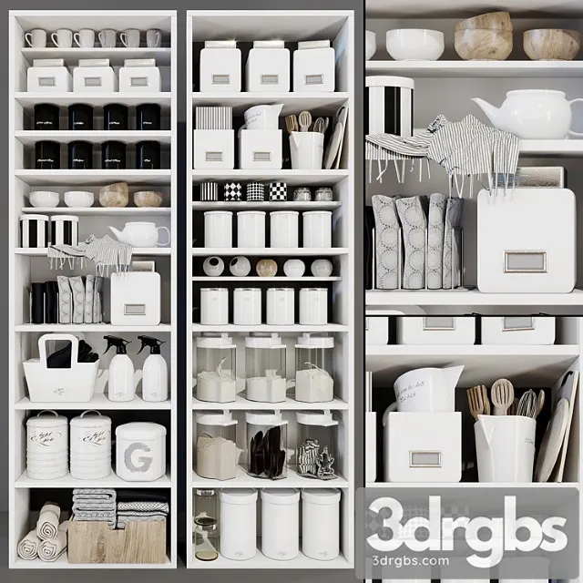 Decorative set Modern racks with decor 3D Model Download Decorative set Modern racks with decor 3D Model Download