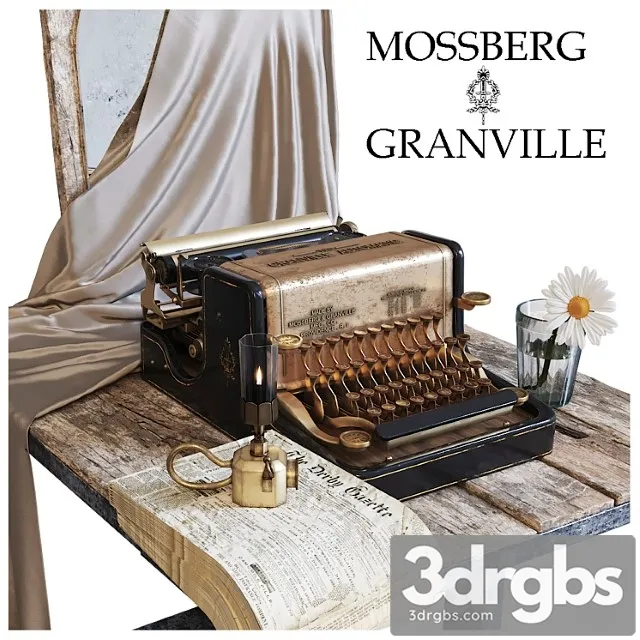 Decorative set Mossberg & granville typewriter 3D Model Download Decorative set Mossberg & granville typewriter 3D Model Download