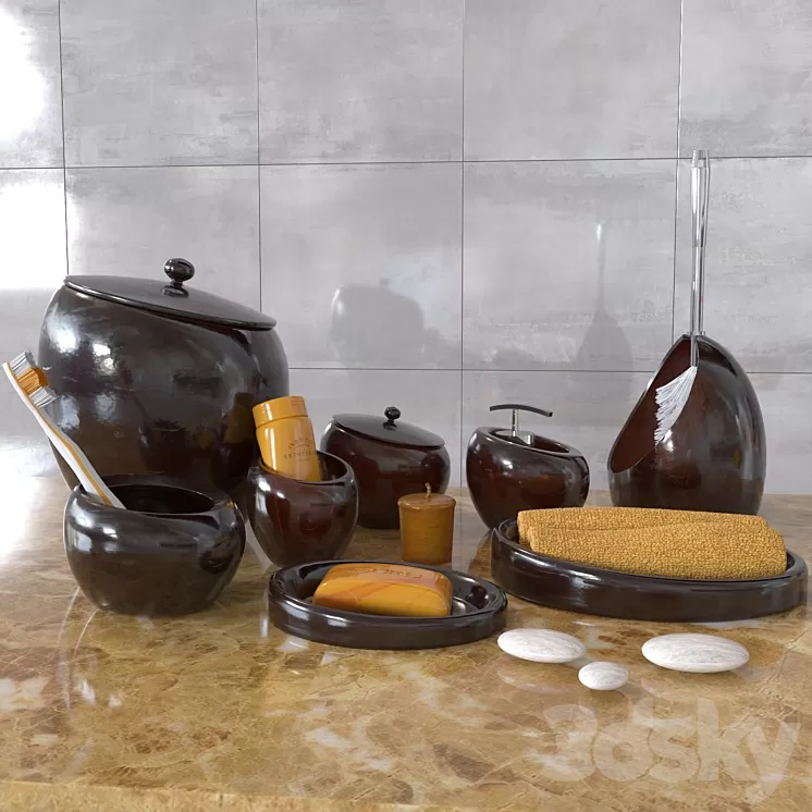 Decorative set nora brown 3D Model