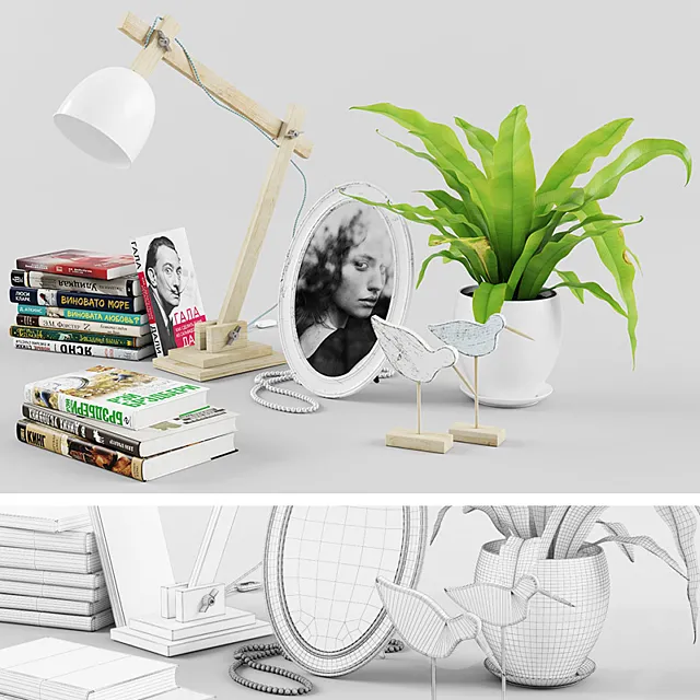 Decorative set of 4 3D Model