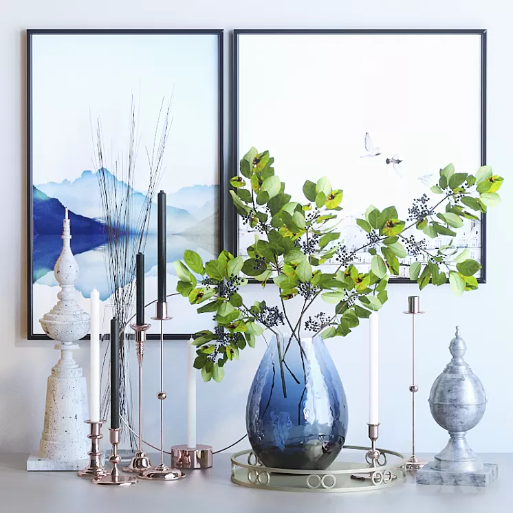 Decorative set of 5 3D Model