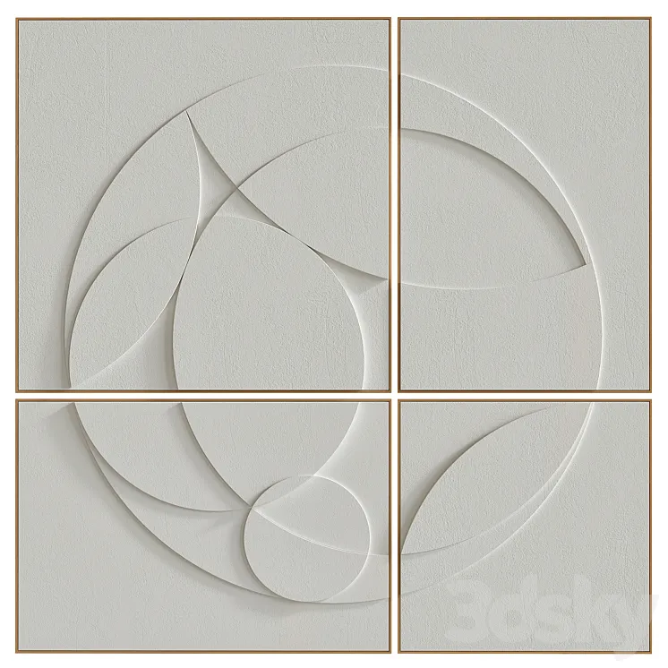 Decorative set of art paintings #54 3D Model Free Download