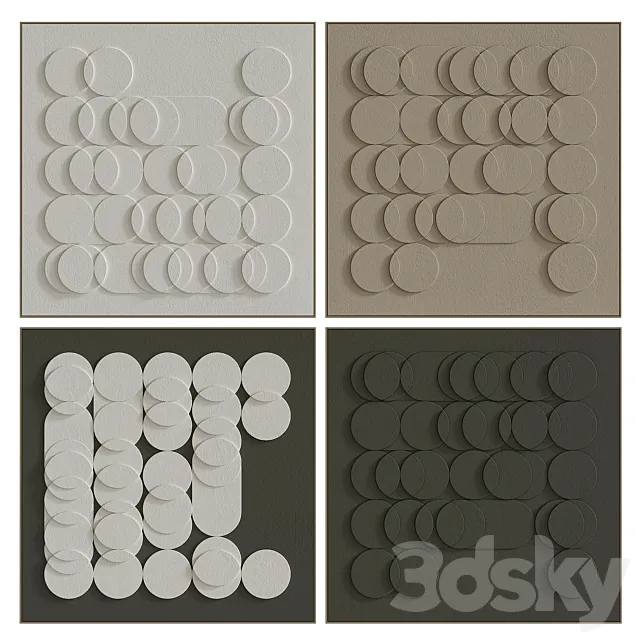 Decorative set of art paintings #79 3D Model