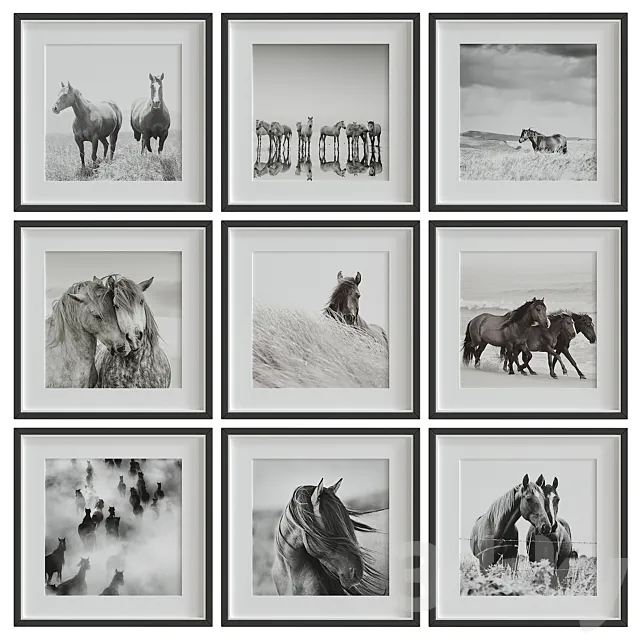 Decorative set of art paintings #86 3D Model