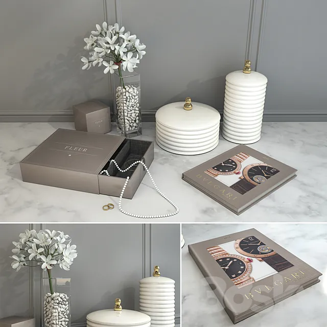 Decorative set of Dressing table 3D Model