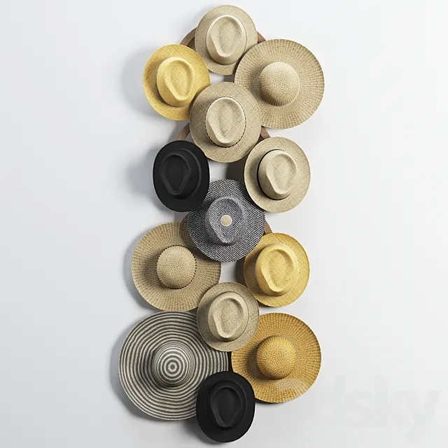 Decorative set of hats 3D Model Decorative set of hats 3D Model