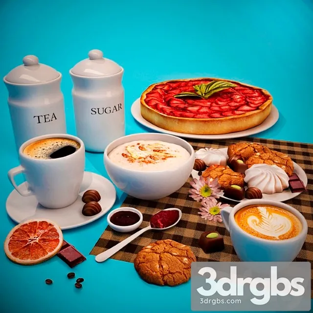 Decorative set of kitchen number 2 3D Model Download