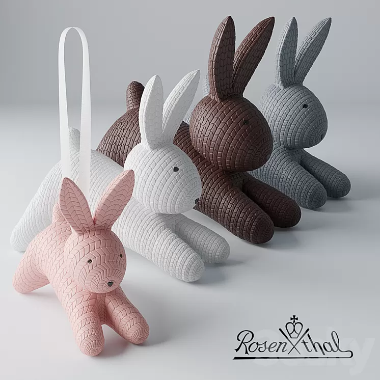 Decorative set of rabbits 3D Model Decorative set of rabbits 3D Model