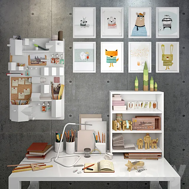 Decorative set of stationery 3DModel Decorative set of stationery 3DModel