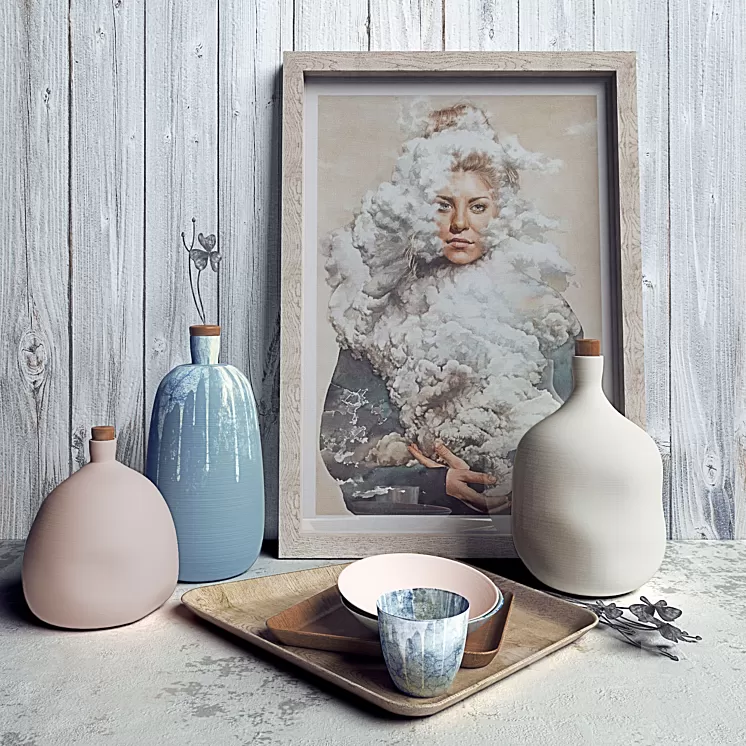 Decorative set of "The Cloud" 3D Model