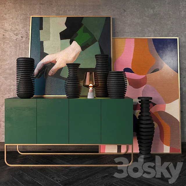 Decorative set of Vases 3D Model