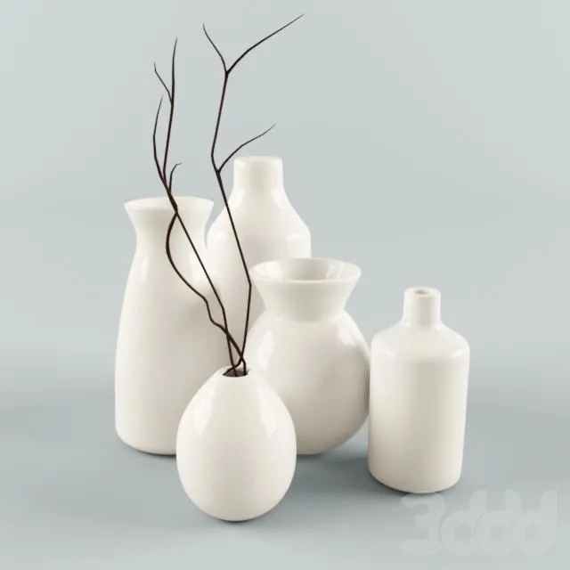Decorative set of vases 3D Model