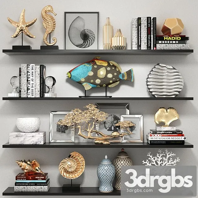 Decorative set on a sea theme Decorative set on a sea theme