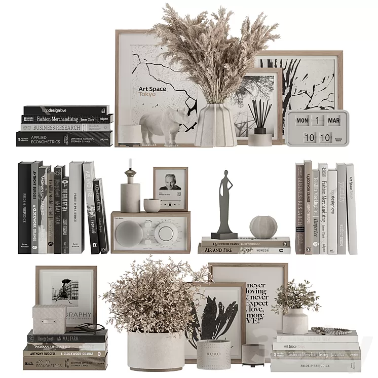 Decorative Set on Shelves and Decor objects – Set 12 3D Model Free Download Decorative Set on Shelves and Decor objects – Set 12 3D Model Free Download