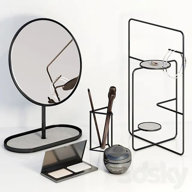 Decorative set on the dressing table 3D Model