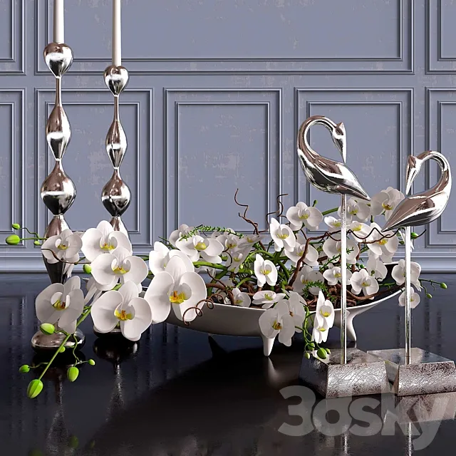 Decorative set. Orchid 3DModel Decorative set. Orchid 3DModel